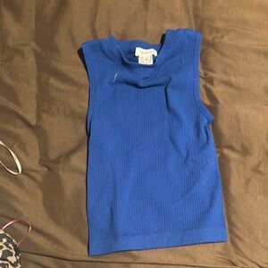 Better Be Royal Blue Ribbed Crop Top